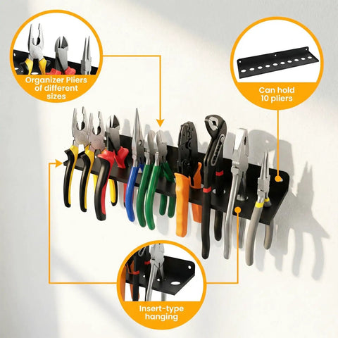 Wall Mount Hand Tool Organizer Rack For Workshop And Garage, Screwdriver And Pliers Holder, storing pliers on wall