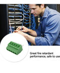 Man installing a 10 Pack 5 Pin 2.54Mm Pitch Pcb Screw Terminal Block Rock Solid Quick Connect for wiring.