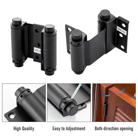Amazon Home Master 3-inch matte black double-action spring door hinge, self-closing, includes screws, 2-pack