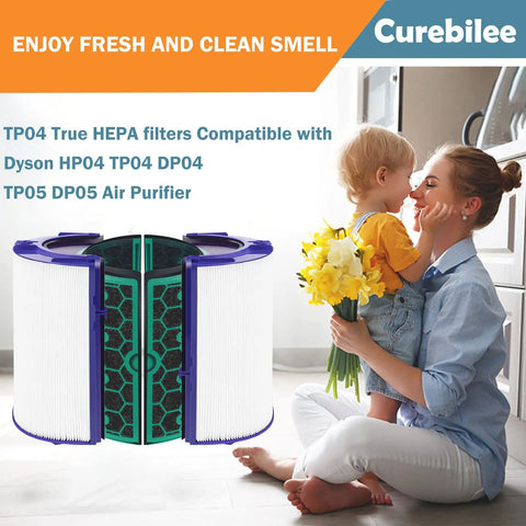TP04 Replacement HEPA Filter For Pure Hot And Cool TP04 DP04 DP05 Purifier Fans Two Stage 360 Degree Filtration With Activated Carbon Easy Install 2 Pack Sealed Filter System For Fresh Air