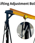 Portable Gantry Crane Boasting A Legit 4400 Lbs Lift Capacity And Fully Adjustable Height From 78 To 118 Inches with lifting adjustment bolt.