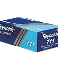 Reynolds 711 Foil Sheets box 9 x 10 3/4, blue packaging front view, Pop-Up Interfolded Aluminum Foil Sheets 9 X 10 3/4 Silver For Easy Grab And Go Dispense