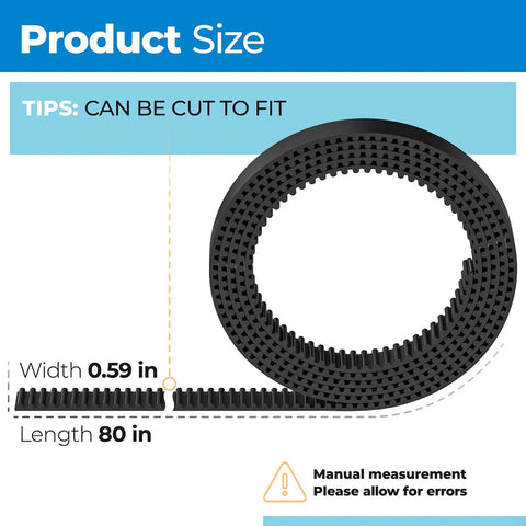 Replacement Lift Belt Kit For Minn Kota Ulterra Trolling Motors 2770820 showing 0.59 in width and 80 in length