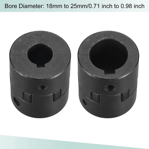 Flexible Coupling Shaft 18mm To 25mm Bore 51mm Length 44mm Outer Diameter Motor Coupler Joint Built Tough For Servo Motors And Encoders