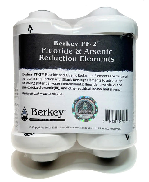 PF-2 Fluoride And Arsenic Reduction Elements Set Of 2 For Gravity Fed Water Filter Systems packaging front view