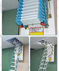Dead Simple Electric Attic Ladder With Hassle Free Remote Control Pull Down Folding Loft Staircase Featuring Telescopic Rails for easy ceiling access.