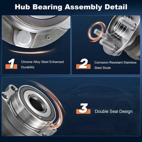 Detailed view of Rear Wheel Bearing Hub Assembly For Subaru Crosstrek Impreza Forester And XV Crosstrek With Five Lug And ABS OEM