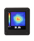 Front view of USB Powered AMG8833 Infrared Thermal Imager 8x8 Sensor Array With Housing, displaying temperature reading screen.