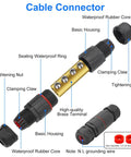 IP68 Weatherproof Junction Box For Outdoor Wiring Featuring Inline Cable Connectors And 80A Screw Terminals with brass terminal and rubber housing.