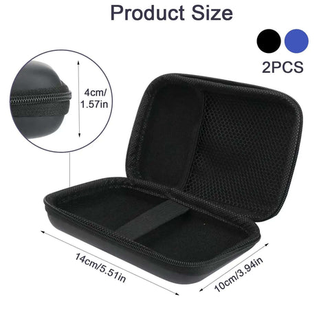 Legit Eva Hardshell Power Bank Case With Heavy Duty Zipper For Fast Chargers And Wireless Earbuds Plus Tangle Free Cable Travel Stash Pouch And Shockproof Gear Sleeve For Daily Grind And Weekender Vibes, open black case size 14cm x 10cm