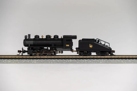 USRA 0-6-0 Switcher Locomotive With Tender For N Scale, Central New Jersey Theme, side view on track