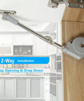 Lid Stay 105 Degree Open With Soft Close For Toy Chest And Upward Top Opening Doors Kid Safe Easy Install Hinge Kit installed interior view