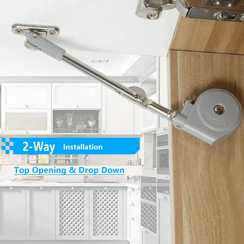 Lid Stay 105 Degree Open With Soft Close For Toy Chest And Upward Top Opening Doors Kid Safe Easy Install Hinge Kit installed interior view