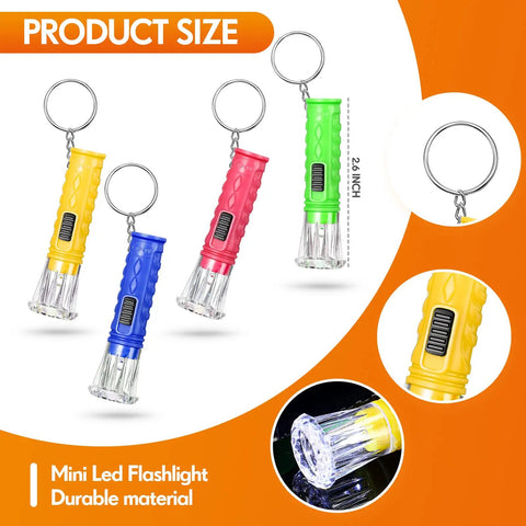 Bulk Pack Of 100 Mini LED Flashlight Keychains In Assorted Colors For Key Rings Pocket Size Lights For Hiking Camping Travel Party Favors And Gifts Tiny Yet Bright Everyday Carry Essentials