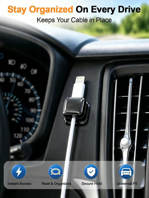 8 Pack Cord Organizer Holders With Strong Adhesive Magnetic Cable Management for desk, home office, and car holding Lightning wire