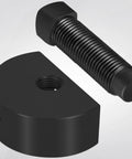 RR1014TR countershaft puller components; black base block with central threaded hole and long threaded rod (angled view)