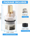Heavy Duty Faucet Stem Assembly Kit For Two Handle Kitchen Bath And Tub Shower Universal Replacement Parts showing brass stem, springs, and turn stops.