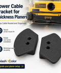 Kick Ass Screw Mount Power Cable Bracket For Dewalt DW735 Woodworking Planer two black ABS brackets with holes for secure fitting