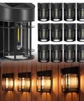 12 Pack Solar Fence Lights Outdoor Waterproof Lighting For Fence Garden Yard Deck And Stairs Auto On Solar Powered Weatherproof