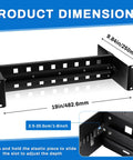 Black 19 Inch Rack Mount DIN Rail Kit Aluminum Alloy Adjustable Rails Bracket For Industrial Media Converters And Ethernet Switches dimensions