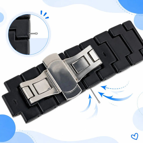 360-Piece Watch Band Link Cotter Pins Set For 6-23mm Straps, DIY Repair Kit With 18 Sizes (20 Pins Each), Easy Quick Band Fixes For Most Watches, Replacement Pins For Leather, Metal, And Rubber Straps, black watch band pin detail