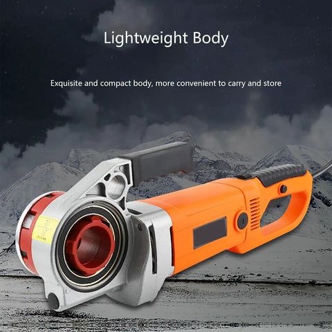 Upgraded Portable Electric Pipe Threader 2300W Pure Copper Motor Handheld Kit for 0.5-2 Inch Pipes with lightweight body.