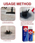 Usage method for Flexible Waterproof Leak Repair Liquid Sealant That Beats Water On Roofs Walls Gutters And Concrete.
