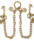 Beefy 5/16 Inch Grade 70 V Chain Bridle With RTJ Cluster Hooks And Grab Hooks, 3 Ft Legs, Tow Truck Chains, 4700 LBS WLL