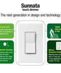 Slick Gliding Touch Led Dimmer Switch With Integrated Locator Light Single Pole Three Way Wiring Configuration For House Fixtures Heavy Duty Craftsmanship No Sweat Install, white touch dimmer with features explained.