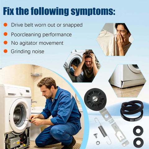 Washing Machine Idler Gear Kit Replacement Part 959P3 For Alliance And Speed Queen with symptoms guide and parts images