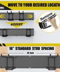 Heavy Duty Wall Mount Garage Tool Organizer With Adjustable Sliding Hooks, 500 Lbs Capacity, Anti Rust Steel Rack Installation