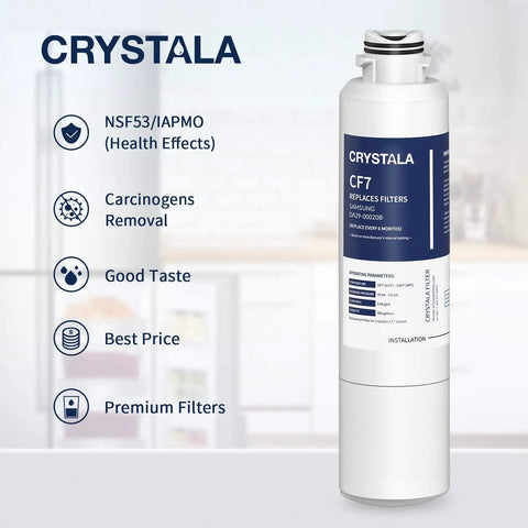 Fridge Water Filter Replacement for Samsung DA29-00020B 4 Pack HAF-CIN Compatible, showing single cartridge with features.