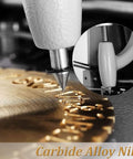 Professional Double Sided Dial Ring Engraver featuring hella precise hard alloy pen tip engraving on a gold surface.