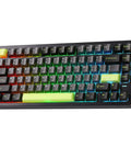 Certified Badass Hall Effect Magnetic Gaming Keyboard Featuring Rapid Trigger Mode And 8KHz Polling Rate With Hot Swappable Keys And Custom Actuation For Ranked Climbers In Black, viewed from above with RGB lighting.