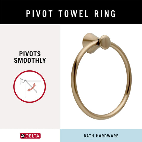 Champagne Bronze Hand Towel Ring For Kitchen And Bath Durable Tarnish Resistant Towel Holder With A Sleek Modern Ring Easy Install