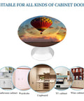 Slick Two Piece Round Cabinet Knobs And Drawer Pulls Featuring Hot Air Balloon Sunset Design With Hella Durable Stainless Steel Build For Kitchen Cabinets And Dressers That Feel Dang Sturdy And Look Sharp, 28mm round size.
