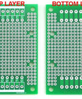 DIN Rail Mounting Carrier Housing With Prototype PCB Board for DIY Electronics, showing top and bottom layers of PCB for prototyping.