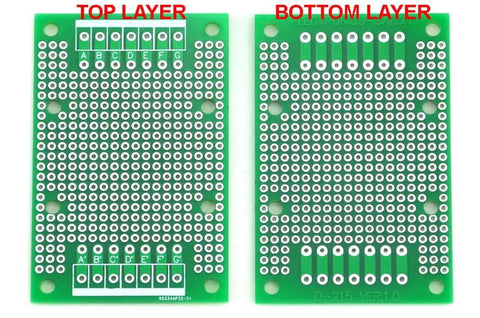 DIN Rail Mounting Carrier Housing With Prototype PCB Board for DIY Electronics, showing top and bottom layers of PCB for prototyping.
