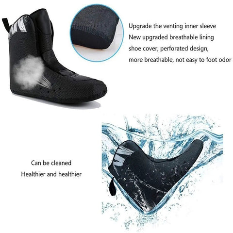 Breathable inner sleeve of Outdoor Black Inline Skates For Adults And Kids, perforated design, being washed and cleaned.