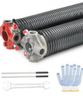 Garage Door Torsion Springs Pair With 0.218 Inch Wire, 2 Inch Inner Diameter, 24 Inch Length, Easy Install Non Slip Winding Bars