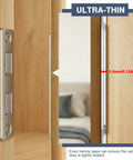 Close-up of Heavy Duty 4 Pack Magnetic Door Catch Sliding Wardrobe Cabinet Latch with ultra-thin design for tight sealing.