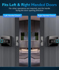 Fingerprint Door Lock with Keyless Entry, Bluetooth Smart Lock, touchscreen keypad on left and right-handed doors