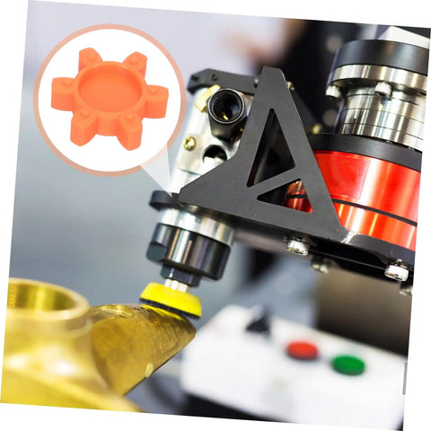 Flexible Rubber Spider Insert for Plum Jaw Couplings Elastic Shock Absorption Pad shown with industrial machinery