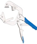 10 inch locking welding pipe pliers with v-jaws and ergonomic grip.