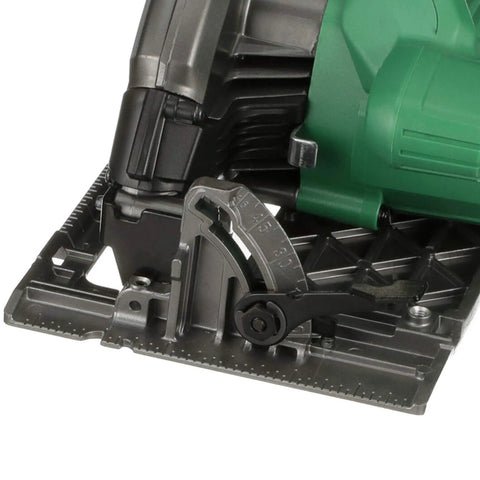 Close-up of bevel adjustment on 7 1 Quarter Inch Circular Saw Kit Pro Grade With 6000 RPM 15 Amp Motor Integrated Dust Blower