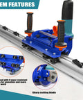 Heavy Duty Electric Orbital Angle Grinder Tile Cutter For Large Ceramic Porcelain Tiles Up To 124 Inches, blue rail cutter with 8 rollers