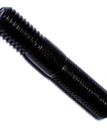 Side view of double-ended automotive stud with 3/8-16 and 3/8-24 threads, 2-inch long, black oxide
