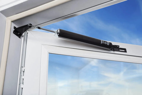 Pneumatic Storm Door Closer With Adjustable Speed And Hold Open Washer No Frills Smooth Quiet Closing For Out Swing Storm Or Screen Doors Lightweight Durable Black Finish Easy Install For Transitional Homes