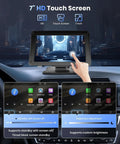 7 Inch Portable Car Stereo With Wireless CarPlay And Android Auto Touch Screen Car Radio in car dashboard