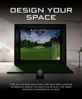 All In One Indoor Golf Simulator Studio Bundle For Realistic Home Play with 10 Foot Enclosure and impact screen